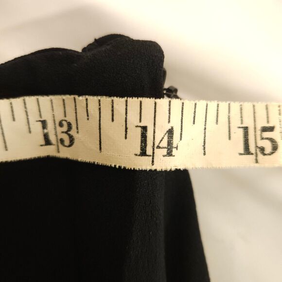 VTG Talbots Women 4 28x24 Black A-Line Midi Italian Fabric Acetate Viscose Skirt - Picture 5 of 6